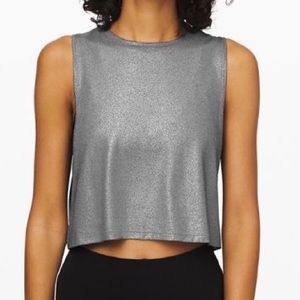 Lululemon Muscle Love Crop Tank in Shine Silver